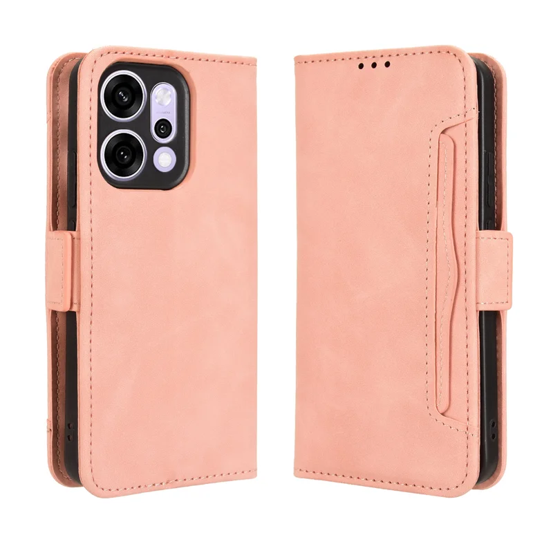 For Oppo Reno14 5G (Global) Leather Case Phone Wallet Cover with Multiple Card Slots - Black-Cellmalls