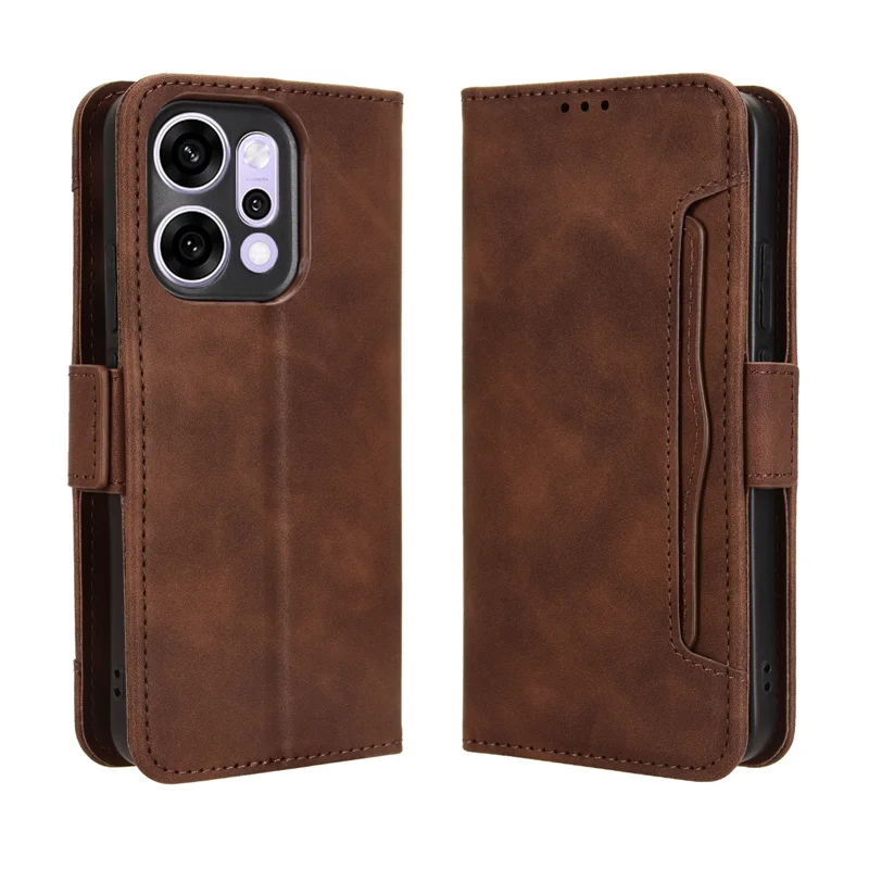 For Oppo Reno14 5G (Global) Leather Case Phone Wallet Cover with Multiple Card Slots - Black-Cellmalls