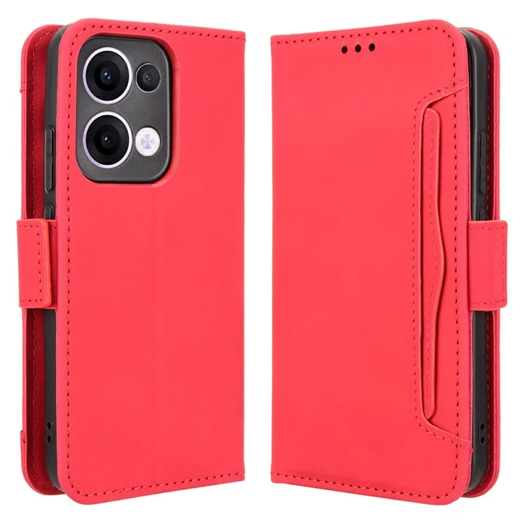 For Oppo Reno13 5G (Global) Leather Case Phone Wallet Cover with Multiple Card Slots - Pink-Cellmalls