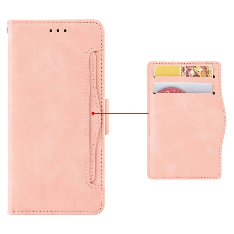 For Oppo Reno13 5G (Global) Leather Case Phone Wallet Cover with Multiple Card Slots - Pink-Cellmalls