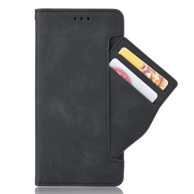 Multiple Card Slots Design Wallet Stand Leather Phone Case for Oppo A94 4G/F19 Pro 4G/Reno5 F/Reno5 Lite - Black-Cellmalls