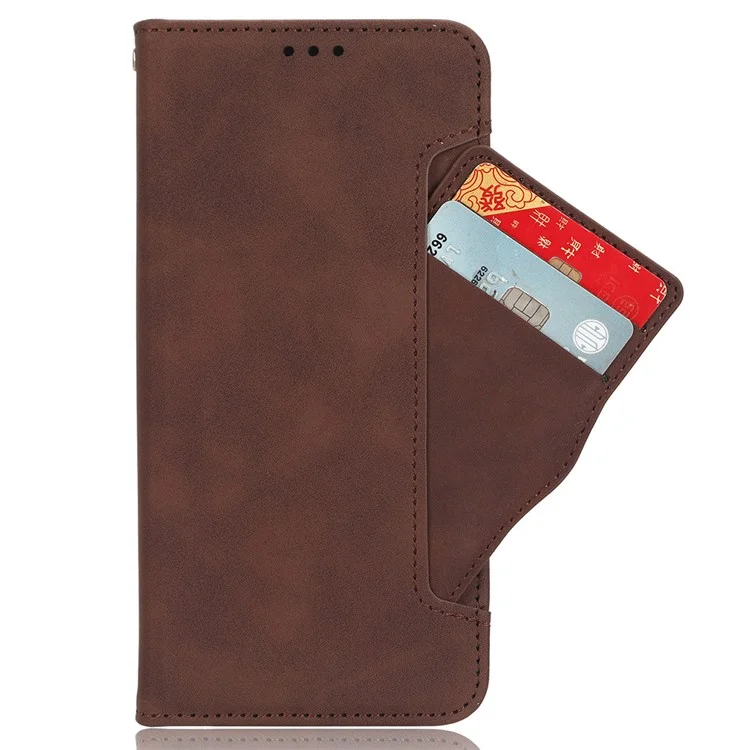 For Oppo Reno12 Pro 5G (Global) Case Multiple Card Slots Leather Phone Cover - Brown-Cellmalls