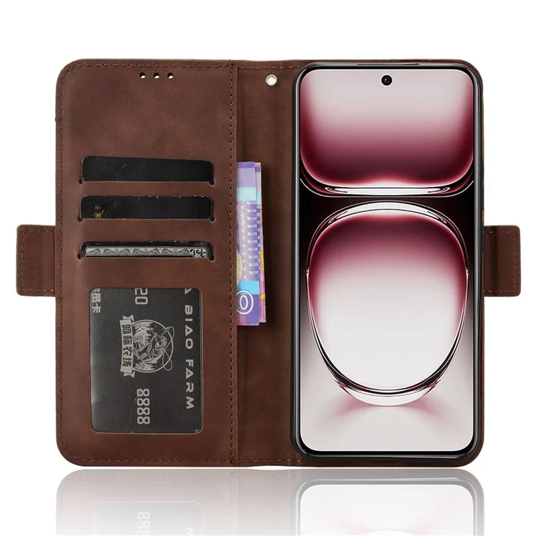 For Oppo Reno12 Pro 5G (Global) Case Multiple Card Slots Leather Phone Cover - Brown-Cellmalls