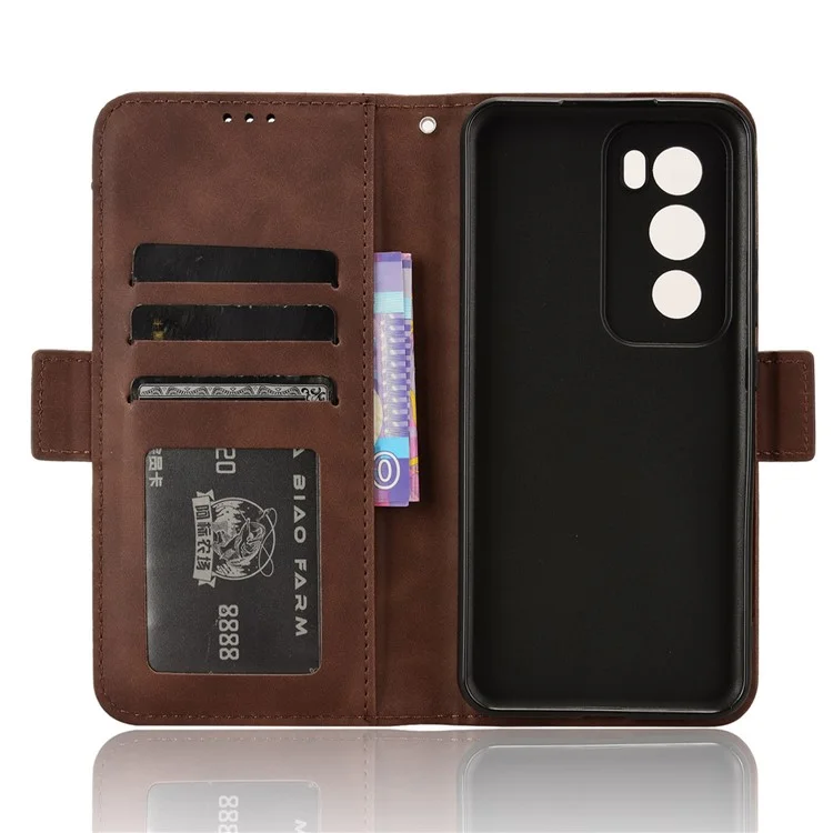 For Oppo Reno12 Pro 5G (Global) Case Multiple Card Slots Leather Phone Cover - Brown-Cellmalls