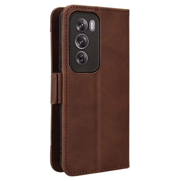 For Oppo Reno12 Pro 5G (Global) Case Multiple Card Slots Leather Phone Cover - Brown-Cellmalls