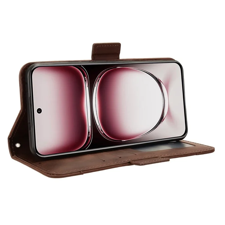 For Oppo Reno12 Pro 5G (Global) Case Multiple Card Slots Leather Phone Cover - Brown-Cellmalls