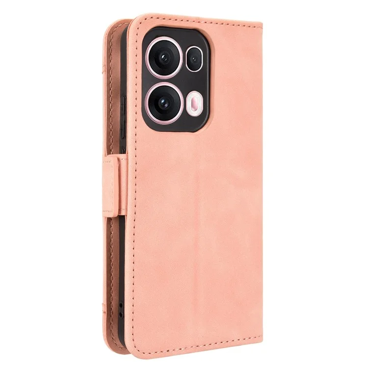 For Oppo Reno13 Pro 5G Leather Case Phone Wallet Cover with Multiple Card Slots - Pink-Cellmalls