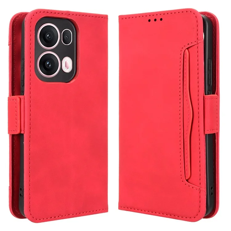 For Oppo Reno13 Pro 5G Leather Case Phone Wallet Cover with Multiple Card Slots - Pink-Cellmalls