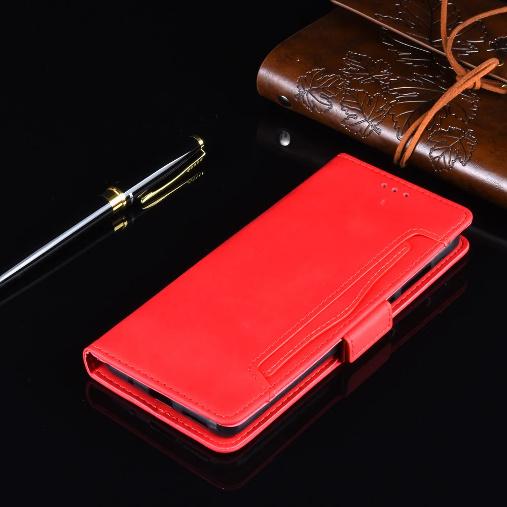 Leather Wallet Protective Shell for Oppo Reno5 5G Multiple Card Slots Case - Red-Cellmalls