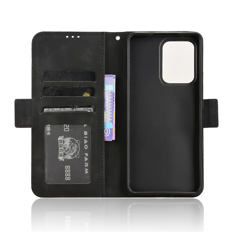 For Oppo Reno13 F 5G  /  Reno13 F 4G Leather Case Phone Wallet Cover with Multiple Card Slots - Black-Cellmalls