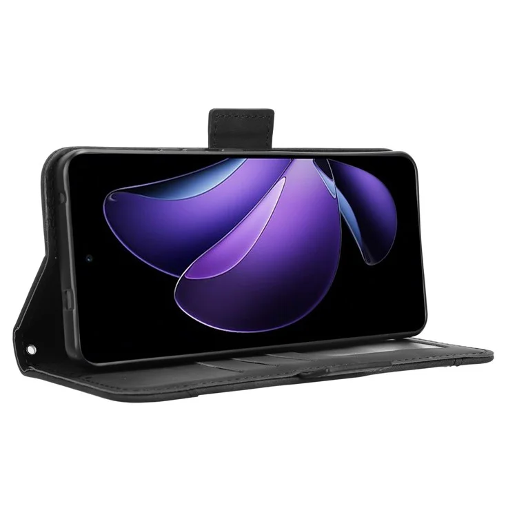 For Oppo Reno13 F 5G  /  Reno13 F 4G Leather Case Phone Wallet Cover with Multiple Card Slots - Black-Cellmalls