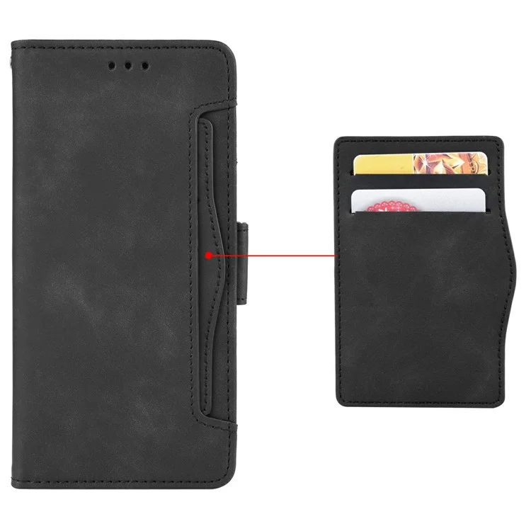 For Oppo Reno13 F 5G  /  Reno13 F 4G Leather Case Phone Wallet Cover with Multiple Card Slots - Black-Cellmalls