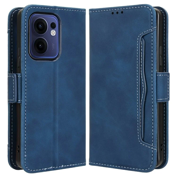 For Oppo Reno13 F 5G  /  Reno13 F 4G Leather Case Phone Wallet Cover with Multiple Card Slots - Black-Cellmalls