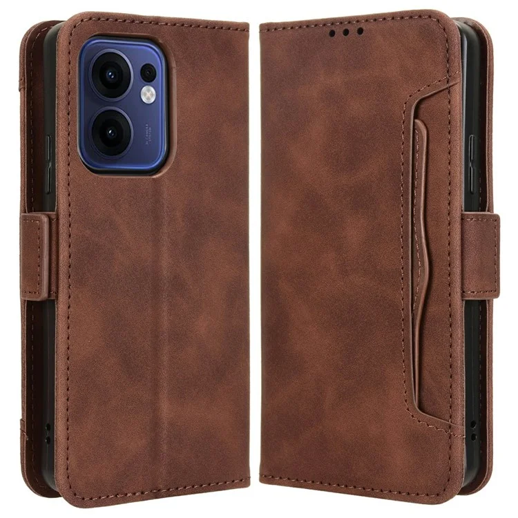For Oppo Reno13 F 5G  /  Reno13 F 4G Leather Case Phone Wallet Cover with Multiple Card Slots - Black-Cellmalls