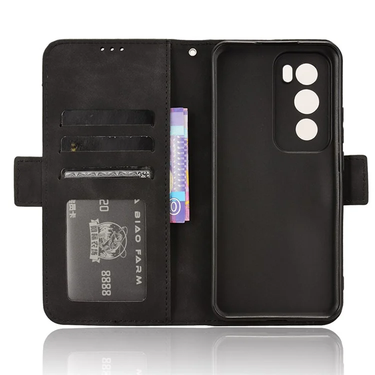 For Oppo Reno12 5G (Global) Case Wallet Leather Phone Cover with Multiple Card Slots - Black-Cellmalls