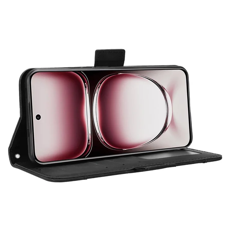 For Oppo Reno12 5G (Global) Case Wallet Leather Phone Cover with Multiple Card Slots - Black-Cellmalls