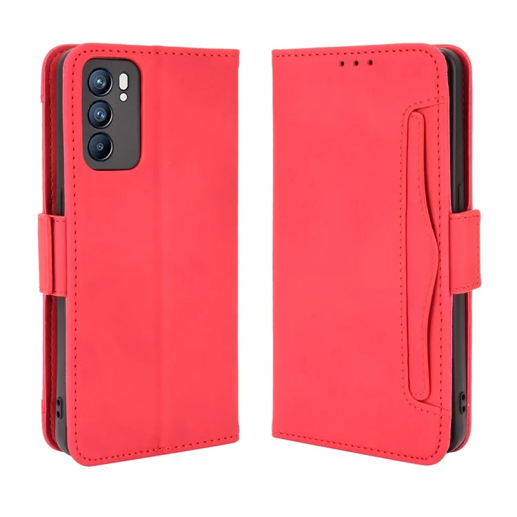 For Oppo Reno6 5G Full Protection Leather Stand Protective Case with Multiple Card Slots - Brown-Cellmalls