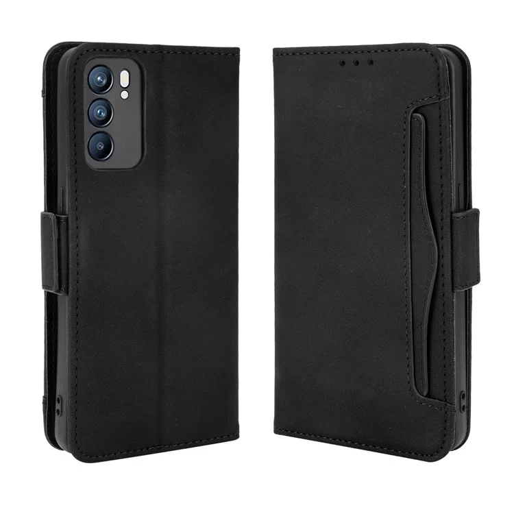 For Oppo Reno6 5G Full Protection Leather Stand Protective Case with Multiple Card Slots - Brown-Cellmalls