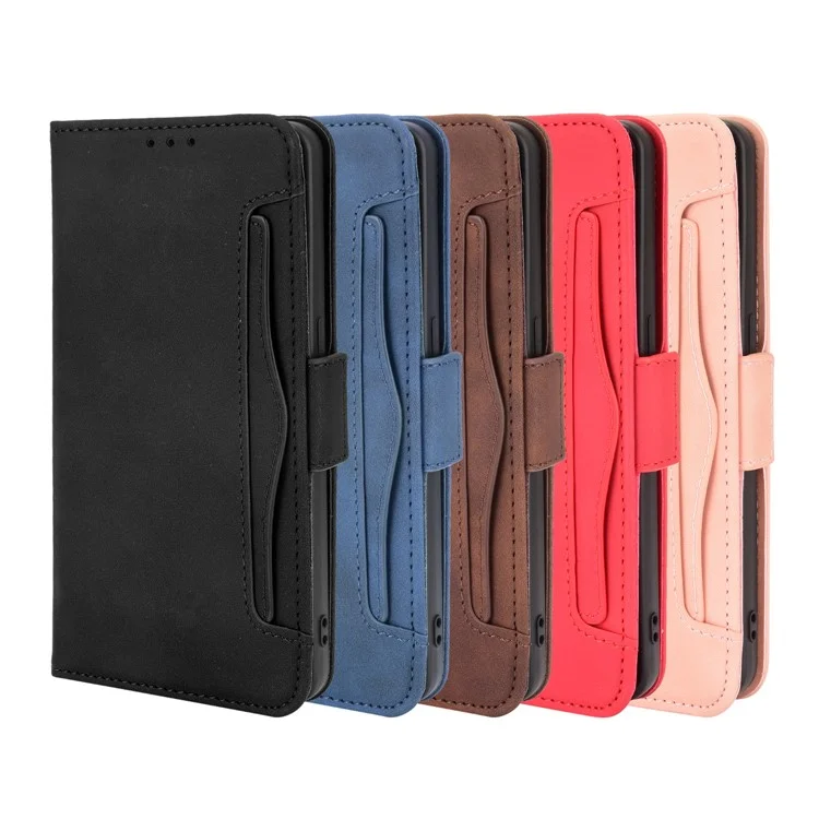 For Oppo Reno6 5G Full Protection Leather Stand Protective Case with Multiple Card Slots - Brown-Cellmalls