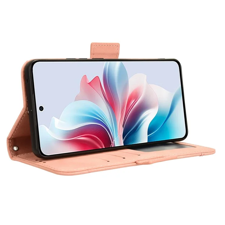For Oppo Reno11 F 5G / F25 Pro 5G Leather Case Multiple Card Slots Wallet Phone Cover - Pink-Cellmalls