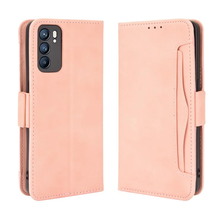 For Oppo Reno6 5G Full Protection Leather Stand Protective Case with Multiple Card Slots - Brown-Cellmalls