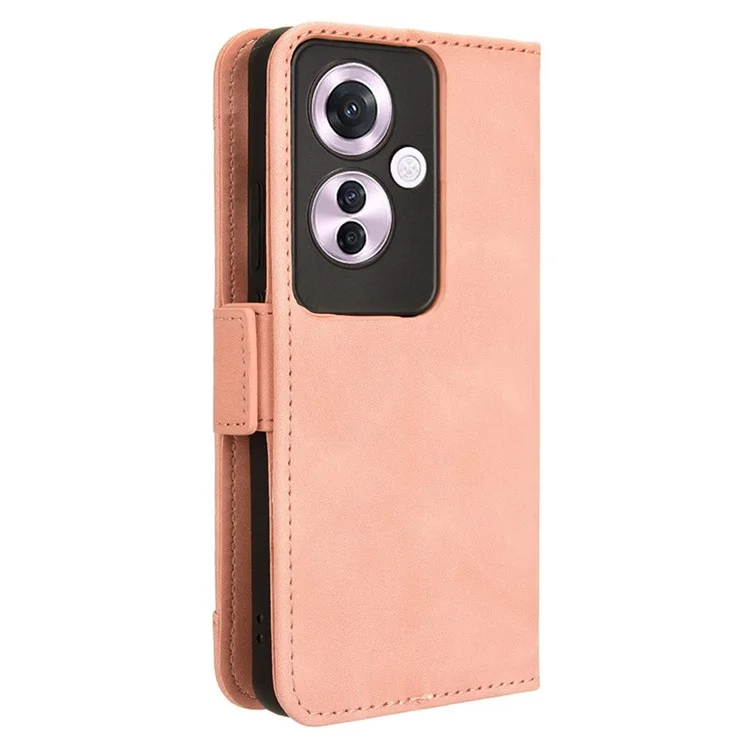 For Oppo Reno11 F 5G / F25 Pro 5G Leather Case Multiple Card Slots Wallet Phone Cover - Pink-Cellmalls