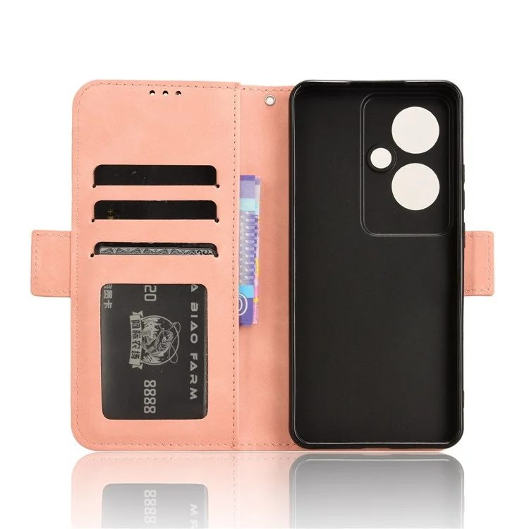 For Oppo Reno11 F 5G / F25 Pro 5G Leather Case Multiple Card Slots Wallet Phone Cover - Pink-Cellmalls