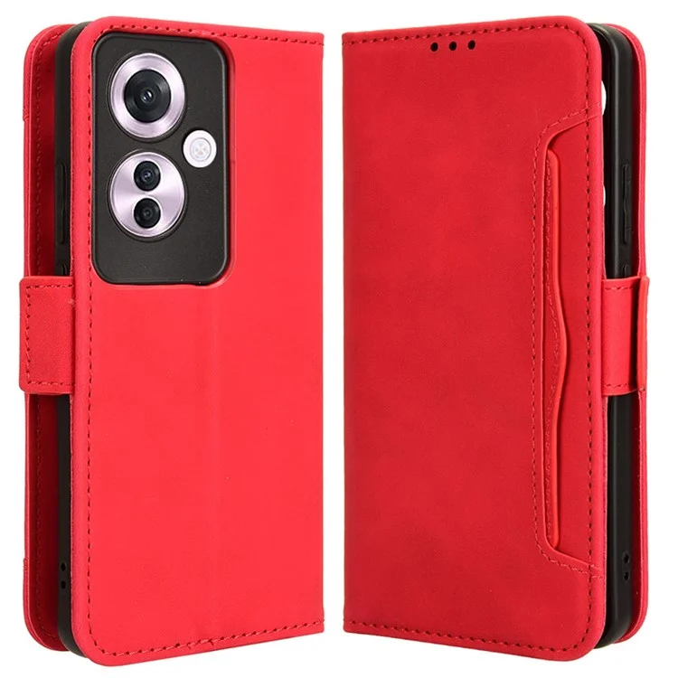 For Oppo Reno11 F 5G / F25 Pro 5G Leather Case Multiple Card Slots Wallet Phone Cover - Pink-Cellmalls