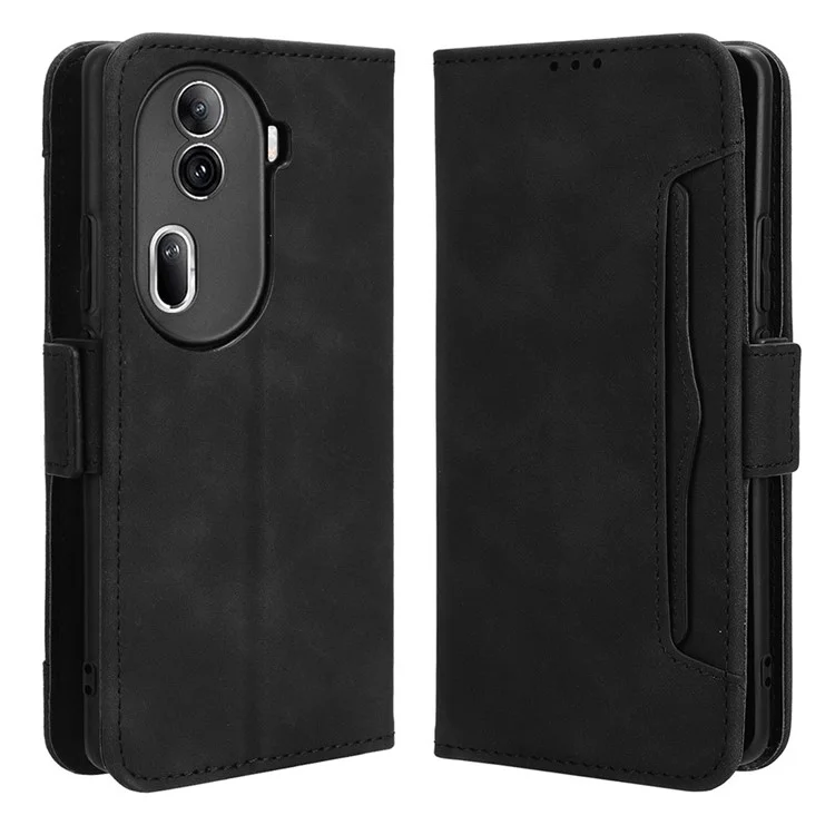 For Oppo Reno11 Pro 5G (Global) / Reno11 (China) 5G Shockproof Case Multiple Card Slots Leather Phone Cover - Black-Cellmalls