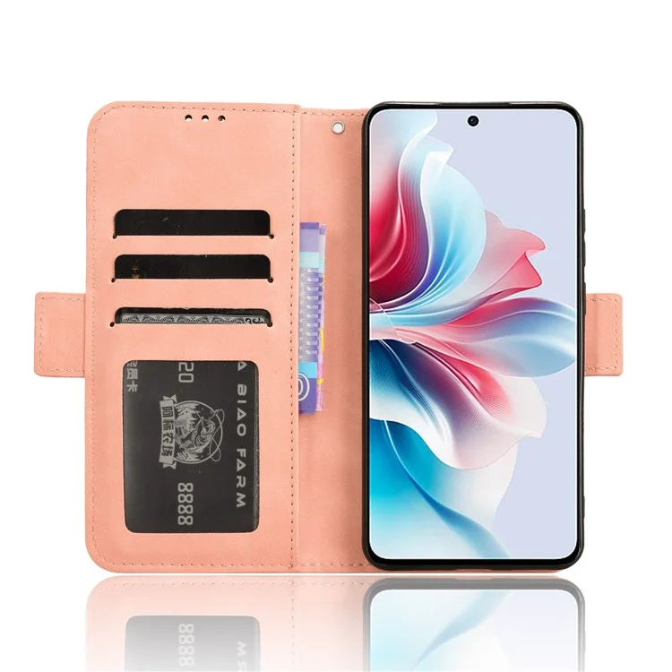 For Oppo Reno11 F 5G / F25 Pro 5G Leather Case Multiple Card Slots Wallet Phone Cover - Pink-Cellmalls