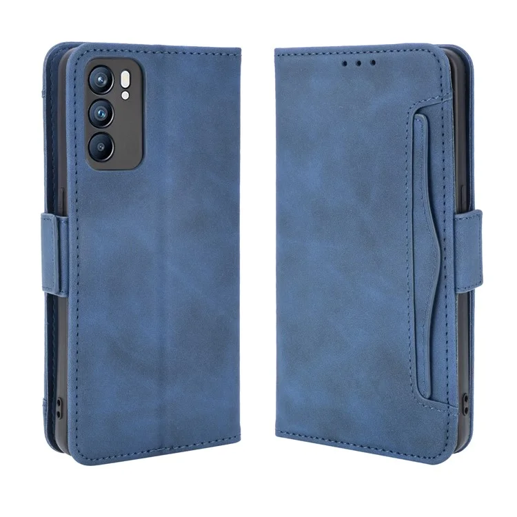 For Oppo Reno6 5G Full Protection Leather Stand Protective Case with Multiple Card Slots - Brown-Cellmalls