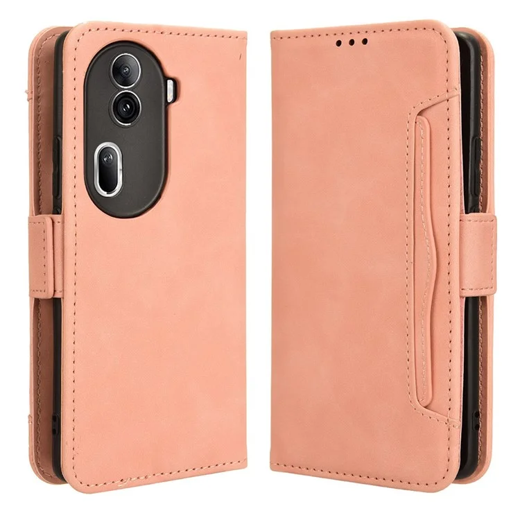 For Oppo Reno11 Pro 5G (Global) / Reno11 (China) 5G Shockproof Case Multiple Card Slots Leather Phone Cover - Black-Cellmalls