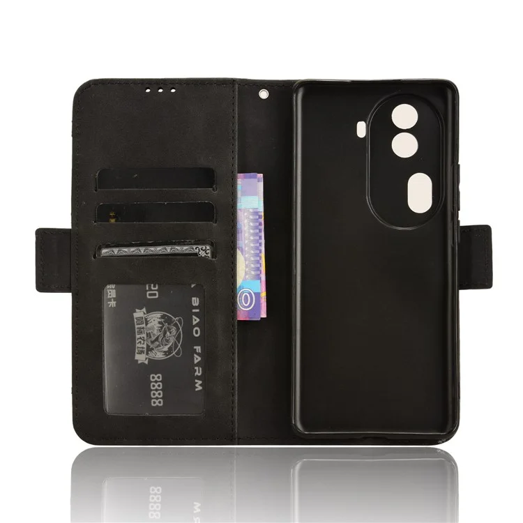 For Oppo Reno11 Pro 5G (Global) / Reno11 (China) 5G Shockproof Case Multiple Card Slots Leather Phone Cover - Black-Cellmalls