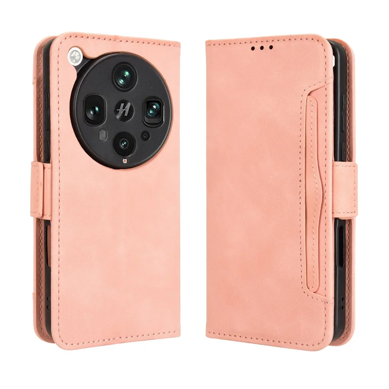 For Oppo Find X8 Ultra 5G Leather Case Phone Wallet Cover with Multiple Card Slots - Black-Cellmalls