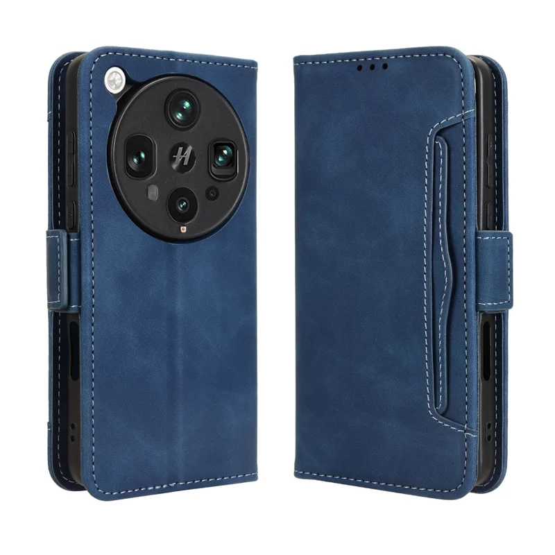 For Oppo Find X8 Ultra 5G Leather Case Phone Wallet Cover with Multiple Card Slots - Black-Cellmalls