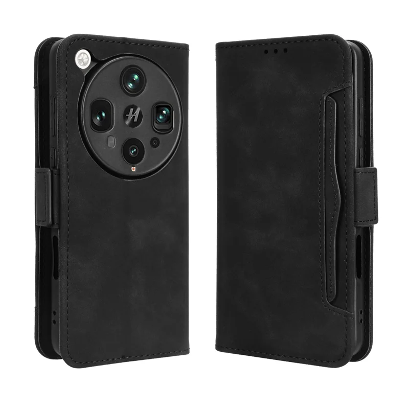 For Oppo Find X8 Ultra 5G Leather Case Phone Wallet Cover with Multiple Card Slots - Black-Cellmalls