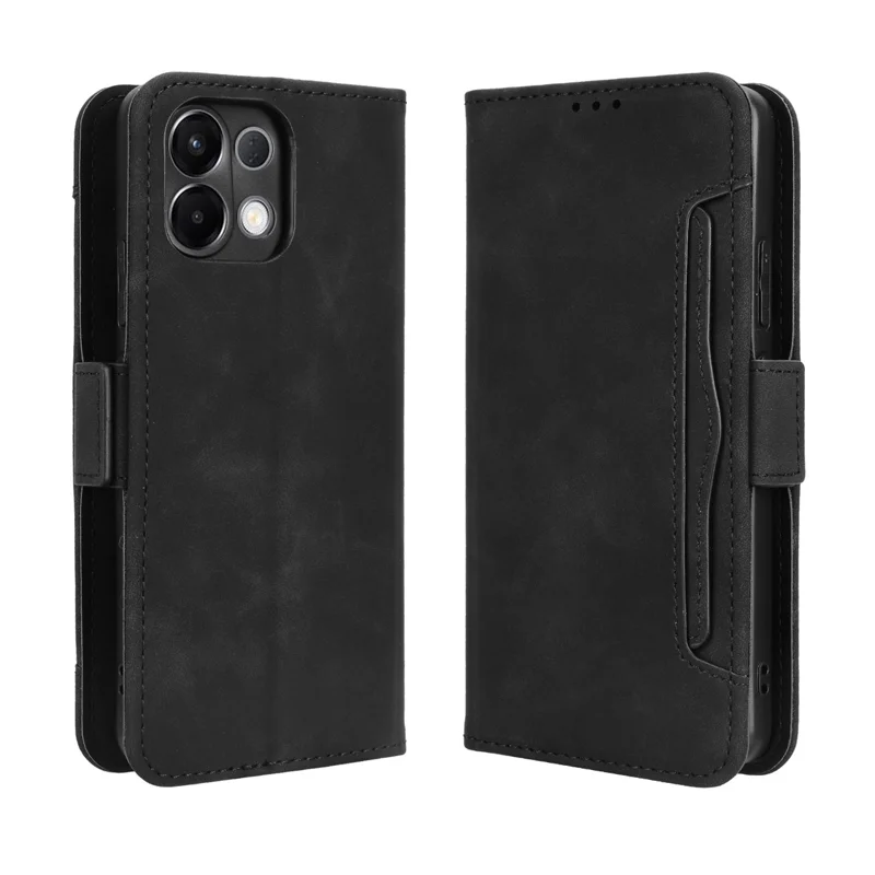 For Oppo K13 5G Leather Case Phone Wallet Cover with Multiple Card Slots - Black-Cellmalls