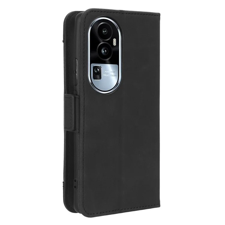 For Oppo Reno10 Pro+ 5G Anti-scratch PU Leather Wallet Multiple Card Slots Flip Case Stand Phone Cover - Black-Cellmalls