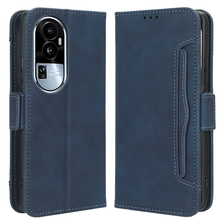 For Oppo Reno10 Pro+ 5G Anti-scratch PU Leather Wallet Multiple Card Slots Flip Case Stand Phone Cover - Black-Cellmalls