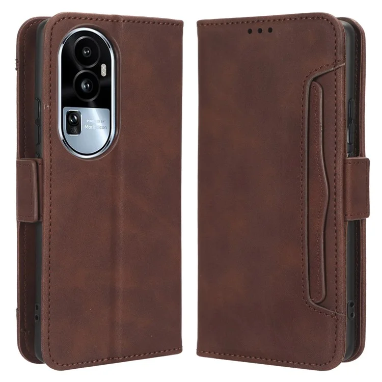 For Oppo Reno10 Pro+ 5G Anti-scratch PU Leather Wallet Multiple Card Slots Flip Case Stand Phone Cover - Black-Cellmalls