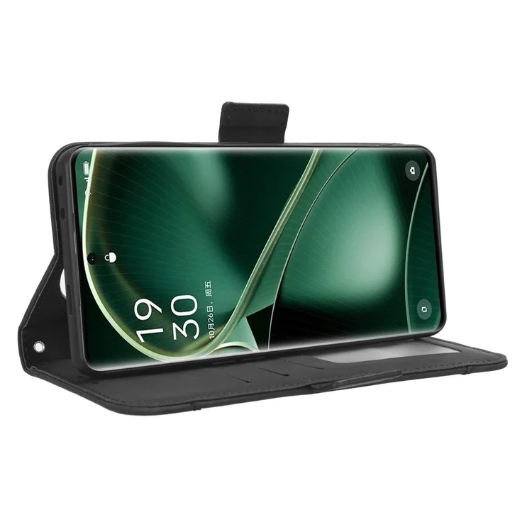 Wallet Phone Shell for Oppo Find X6 Pro Leather Flip Cover Multiple Card Slots Phone Case with Stand - Black-Cellmalls