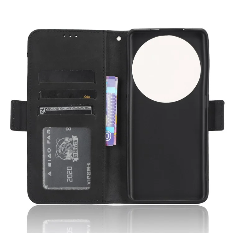 Wallet Phone Shell for Oppo Find X6 Pro Leather Flip Cover Multiple Card Slots Phone Case with Stand - Black-Cellmalls