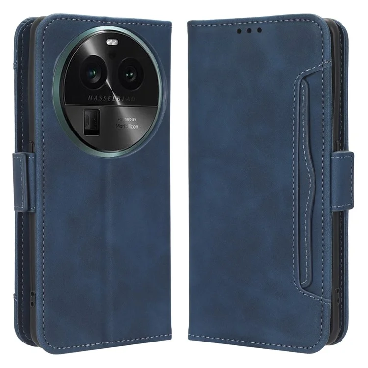 Wallet Phone Shell for Oppo Find X6 Pro Leather Flip Cover Multiple Card Slots Phone Case with Stand - Black-Cellmalls