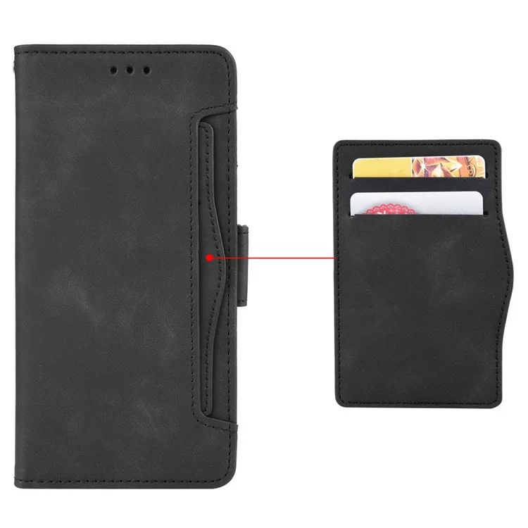 Wallet Phone Shell for Oppo Find X6 Pro Leather Flip Cover Multiple Card Slots Phone Case with Stand - Black-Cellmalls