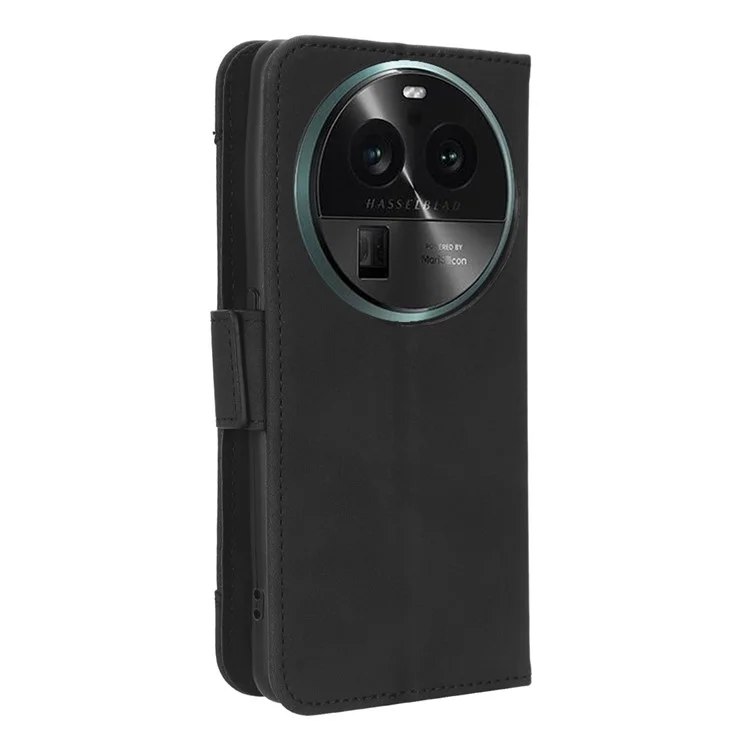 Wallet Phone Shell for Oppo Find X6 Pro Leather Flip Cover Multiple Card Slots Phone Case with Stand - Black-Cellmalls