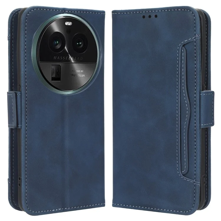 For Oppo Find X6 Stand Function Phone Shell Multiple Card Slots Leather Phone Cover Wallet Phone Case - Pink-Cellmalls