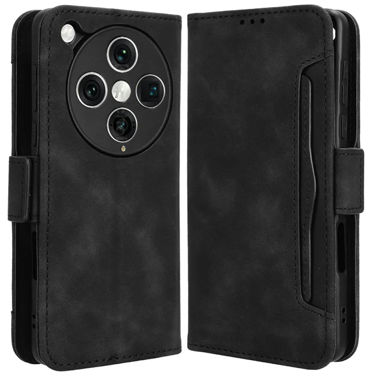 For Oppo Find X8 Pro 5G Leather Case Phone Wallet Cover with Multiple Card Slots - Black-Cellmalls