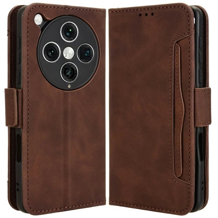 For Oppo Find X8 Pro 5G Leather Case Phone Wallet Cover with Multiple Card Slots - Black-Cellmalls