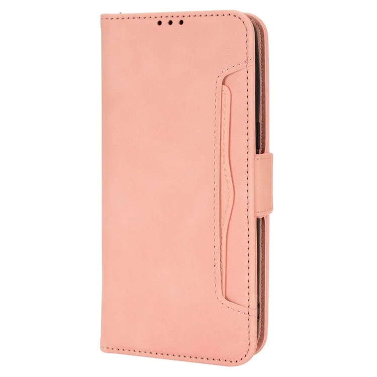 For Oppo Find X5 Pro Wallet Folio Cover PU Leather Stand Magnetic Card Slots TPU Inner Shell Protective Phone Case - Pink-Cellmalls