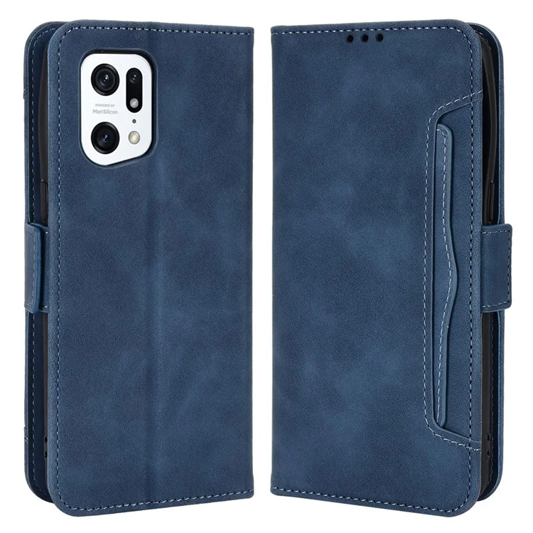 For Oppo Find X5 Pro Wallet Folio Cover PU Leather Stand Magnetic Card Slots TPU Inner Shell Protective Phone Case - Pink-Cellmalls